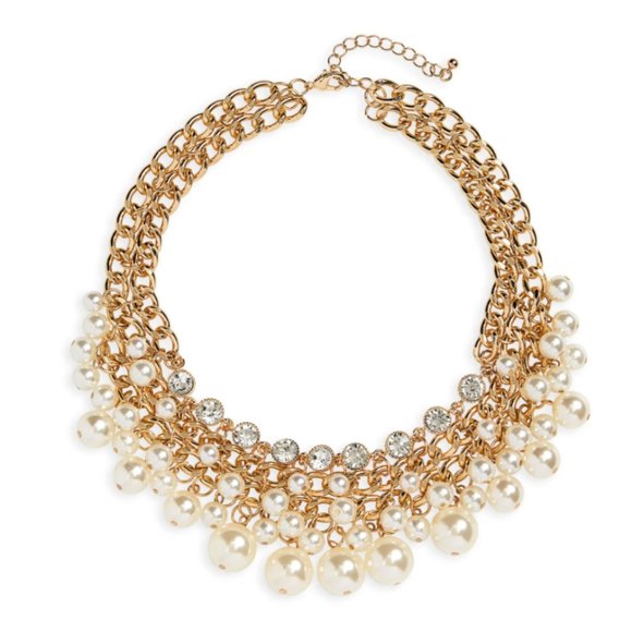bp Jewelry - Multilayer Adjustable Faux Gold Pearl Beaded Neckl